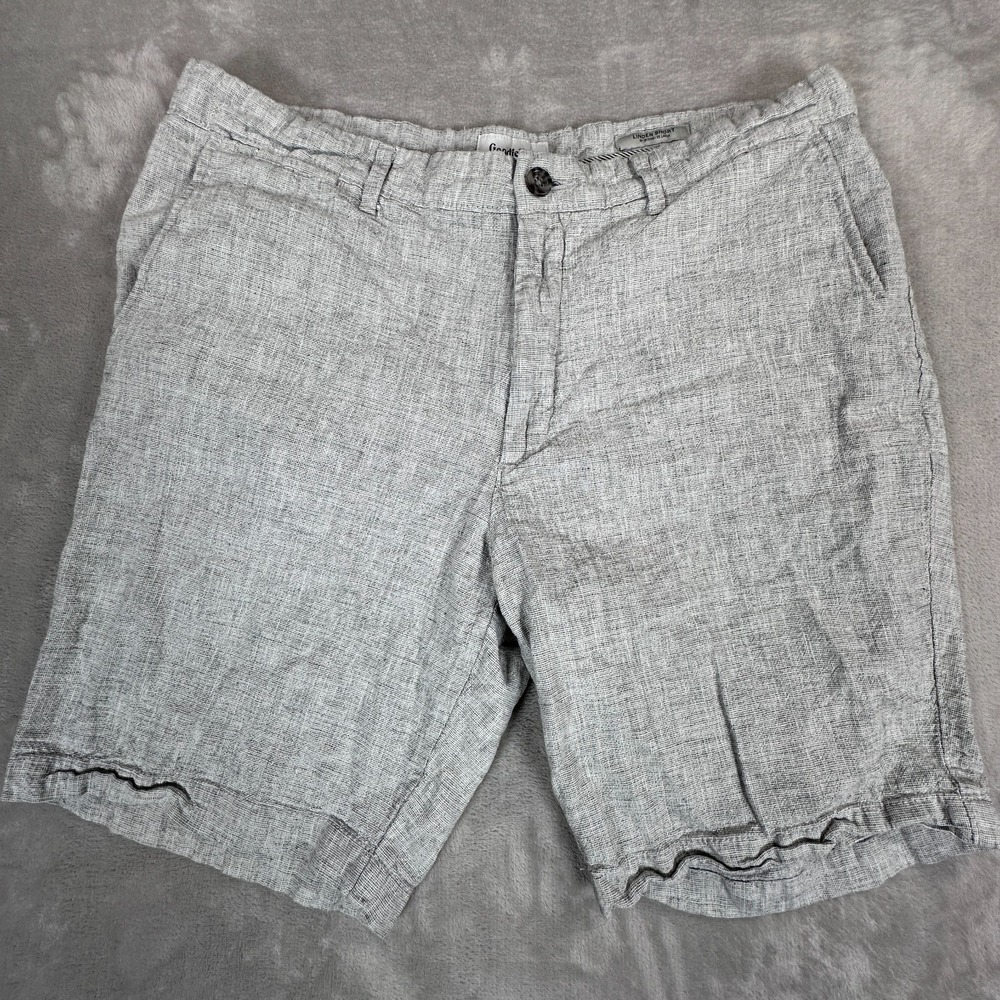 Goodfellow & Co Linden Chino Shorts Mens 36 Heather Gray Chambray Mid Rise